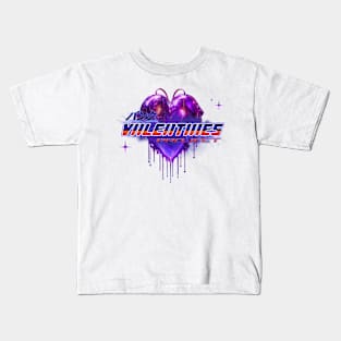 The Cyberpunk Love: Purple Heart Neon Installs Tee Kids T-Shirt